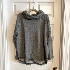 NWT Old Navy Funnel Neck Gray and Black Heathered Sweatshirt